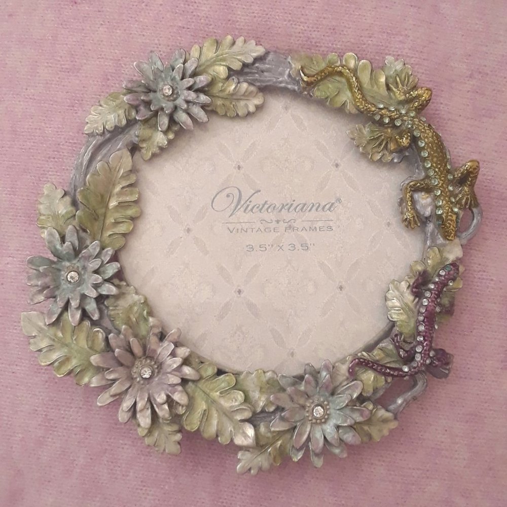 Victoriana Enamel Lizards Picture Frame
